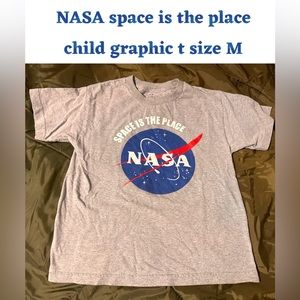 NASA space is the place child graphic t grey size M school costume or play shirt